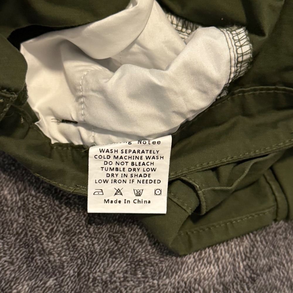 NVFelix TY925 Women Olive Green Cargo Pants Multi Pocket Tie Cuff Size L - Picture 4 of 8